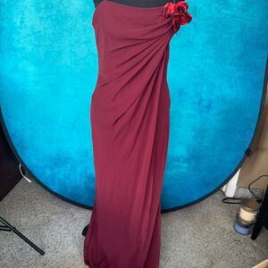 Y2K Birgundy Formal Gown